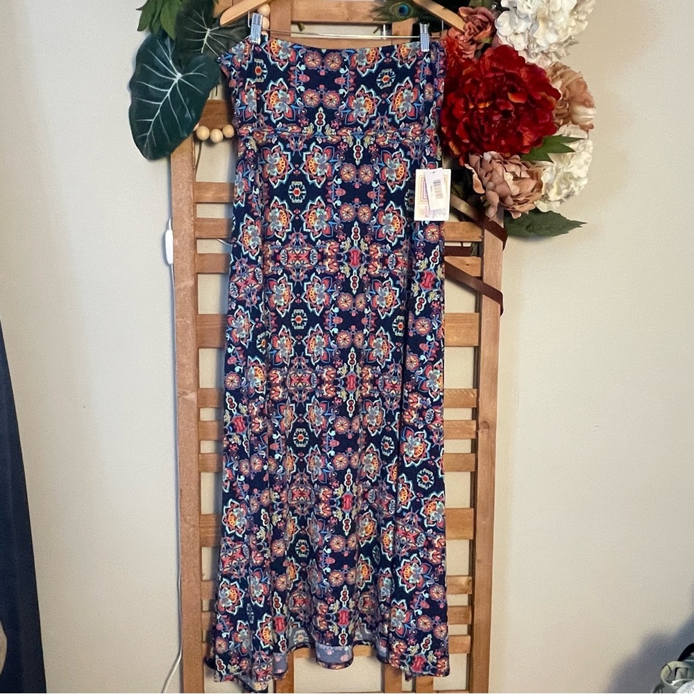 LulaRoe Floor Length Maxi Skirt Blue NWT